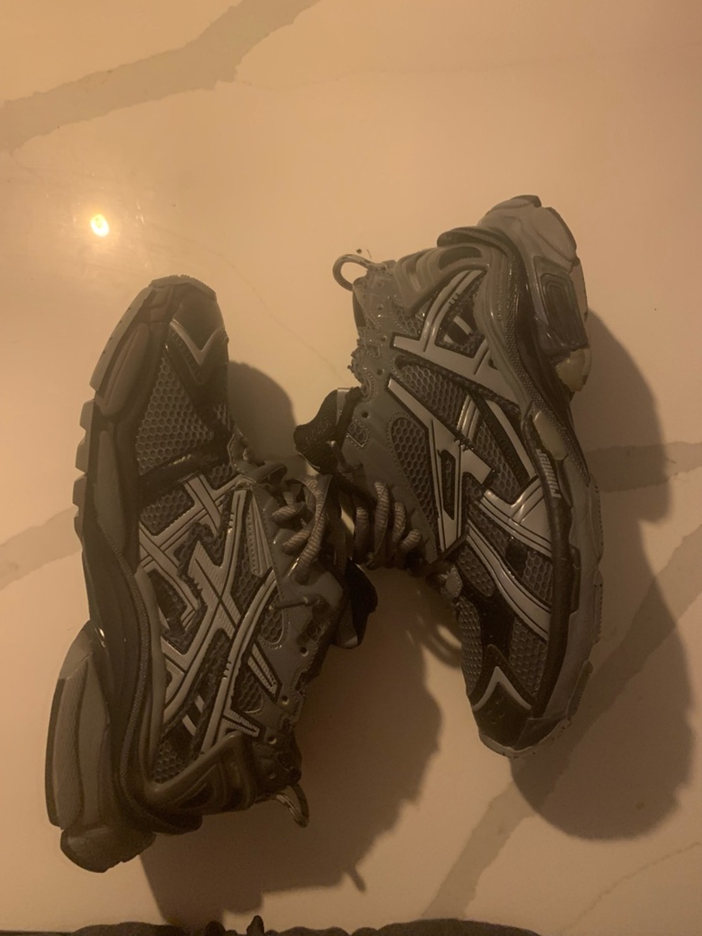 Balenciaga Men's Black and Gray Sneakers